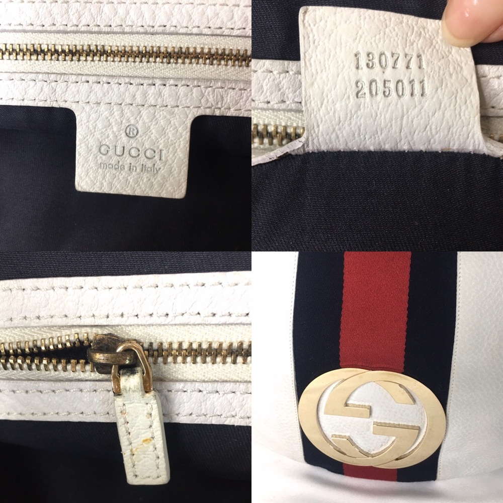 Authentic Gucci white leather hobo shoulde… - Picture 11 of 16